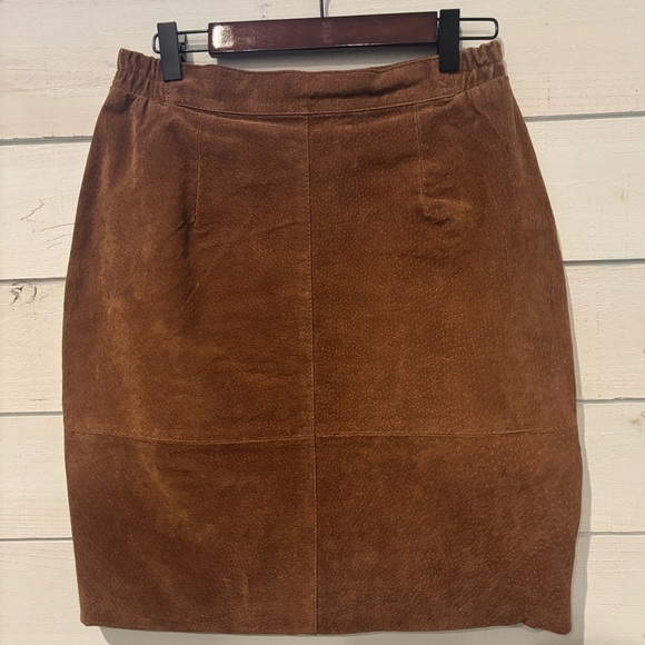 Vera Pelle New York-Milano Vintage Leather/Suede
Designer Skirt Sz 10 - Picture 1 of 12